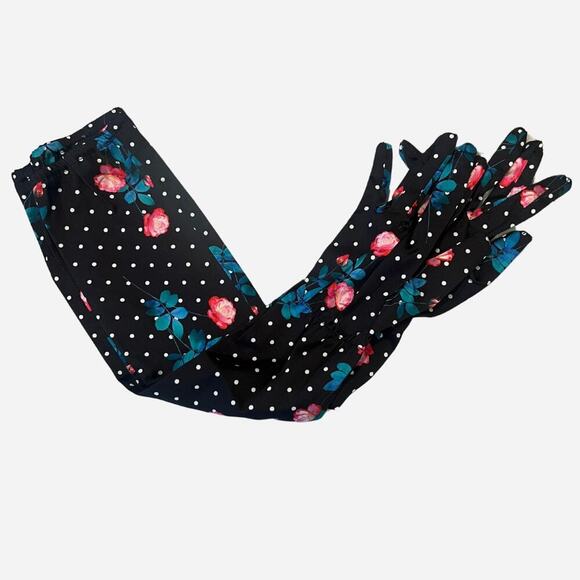 For Love & Lemons Posey Mini Dress Black Roses NWT with gloves - Picture 7 of 7